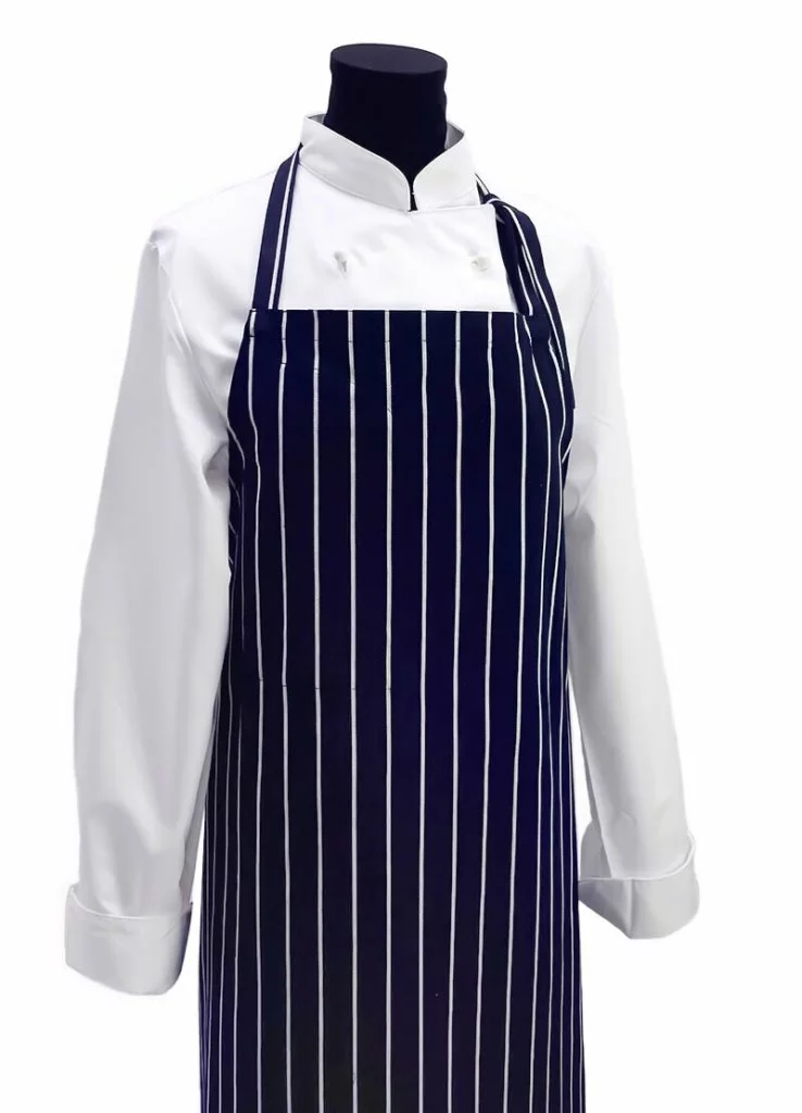 Serveringsförkläde Kritstrecksrandigt Blått 3 Serveringsförkläde Kritstrecksrandigt Blått